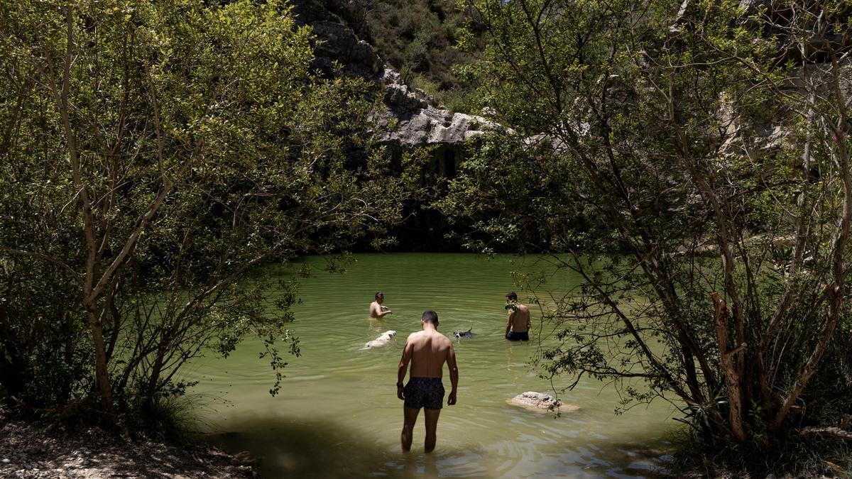El Salt del Gorg del Barranc de l'Encantada, en Planes, en una imagen de hace unos días
