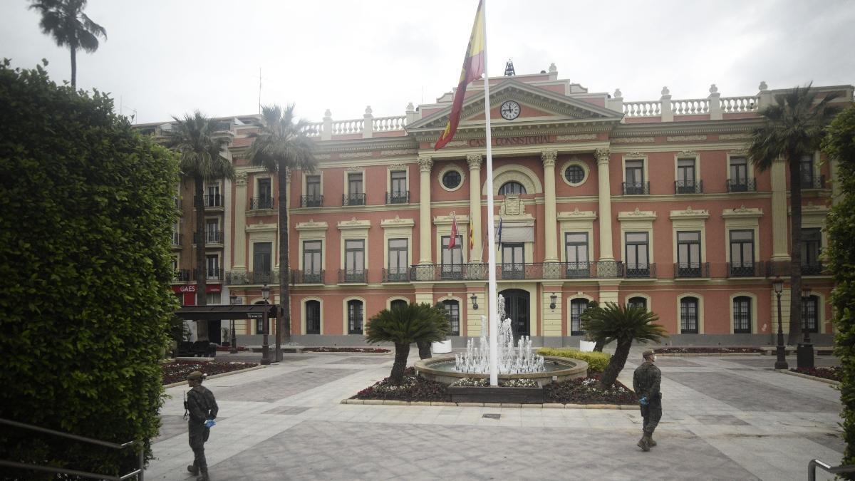 Fachada del ayuntamiento de Murcia.