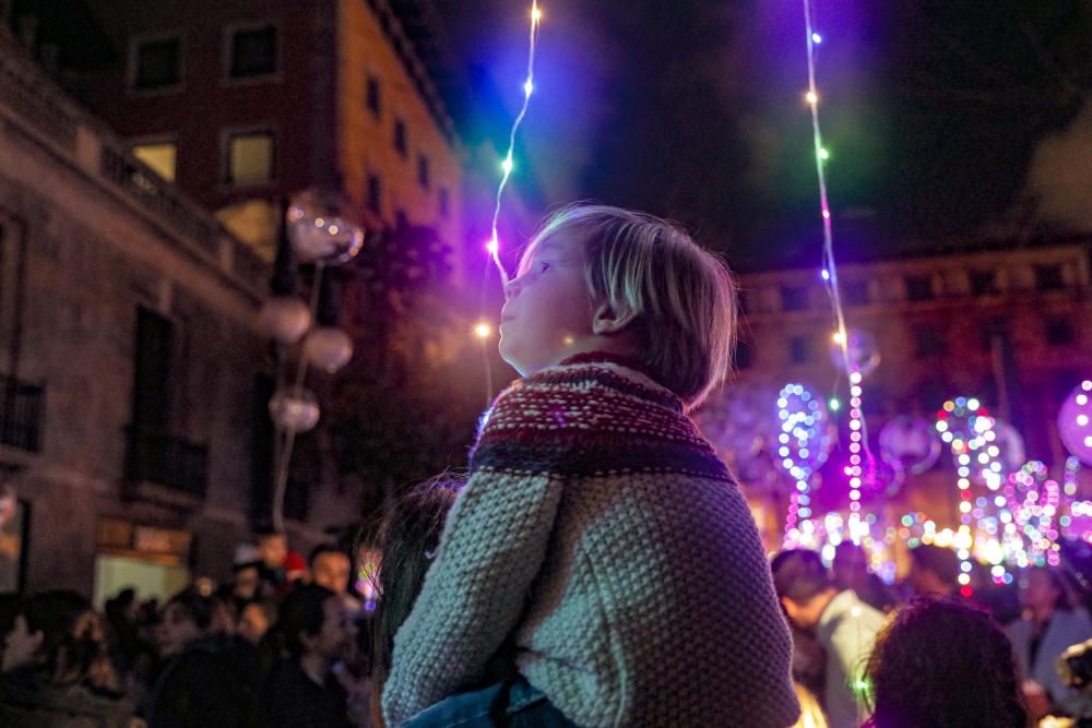 Palma "flipa" con el encendido de Navidad