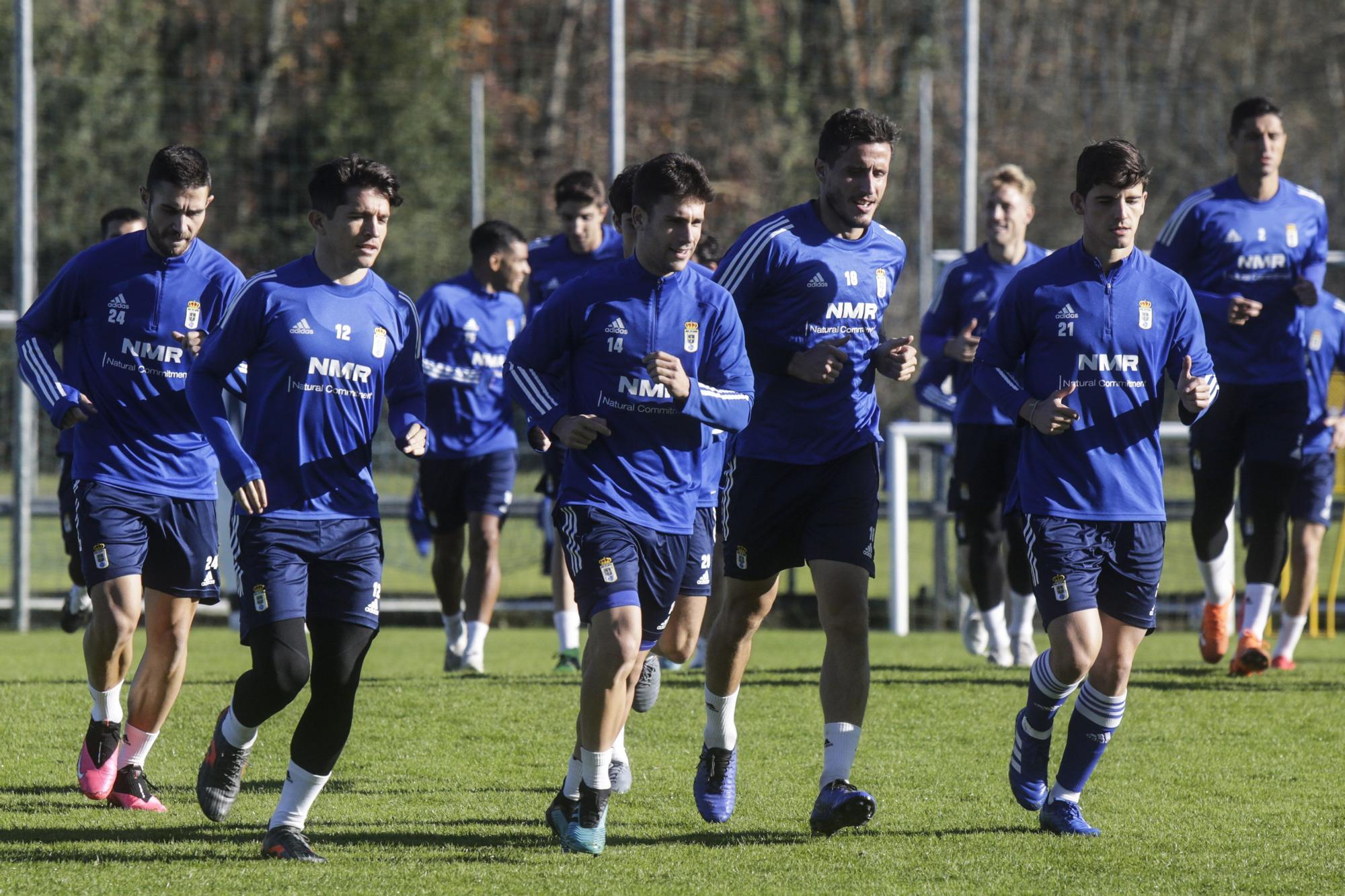 El último entrenamiento del Oviedo antes de recibir al Fuenlabrada