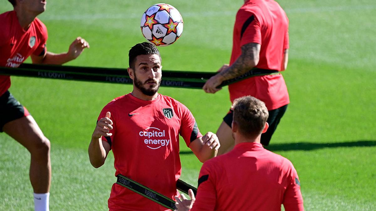 Koke, durante el entrenamiento del Atlético de Madrid