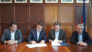 Juan de Dios Aguirre, socio y CCO Tennium; Kristoff Puelinckx, CEO Tennium; Luis Comas, presidente Fundación RCPB y Santiago Mercé, presidente CSIO Barcelona