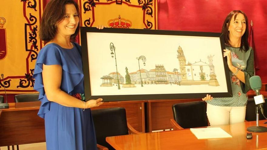 La alcaldesa de Betanzos regala a la de Bullas un cuadro