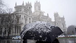 Nevada en el centro de Madrid