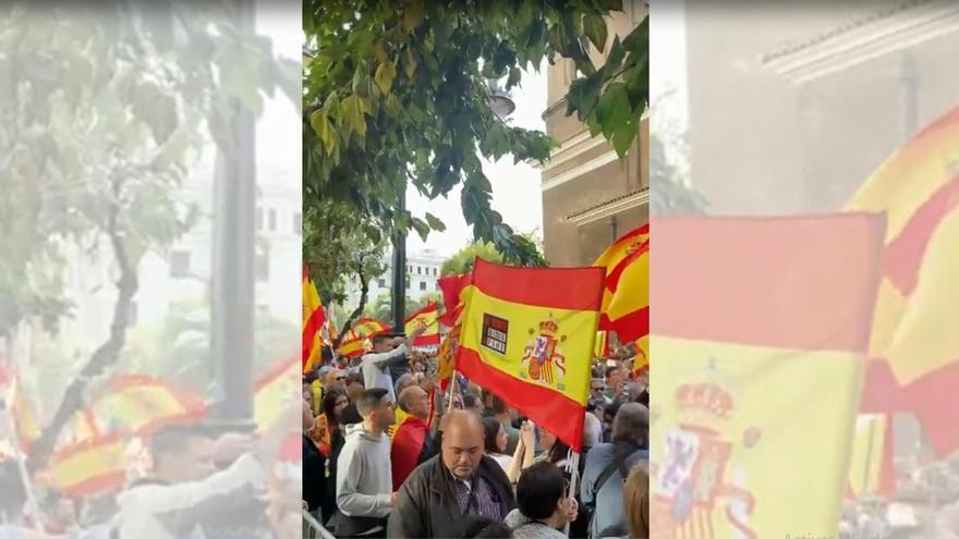 Manifestación convocada por Vox frente a la sede del PSOE en Zaragoza