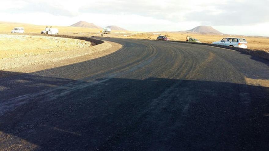 Obras de la carretera Caldereta-Corralejo