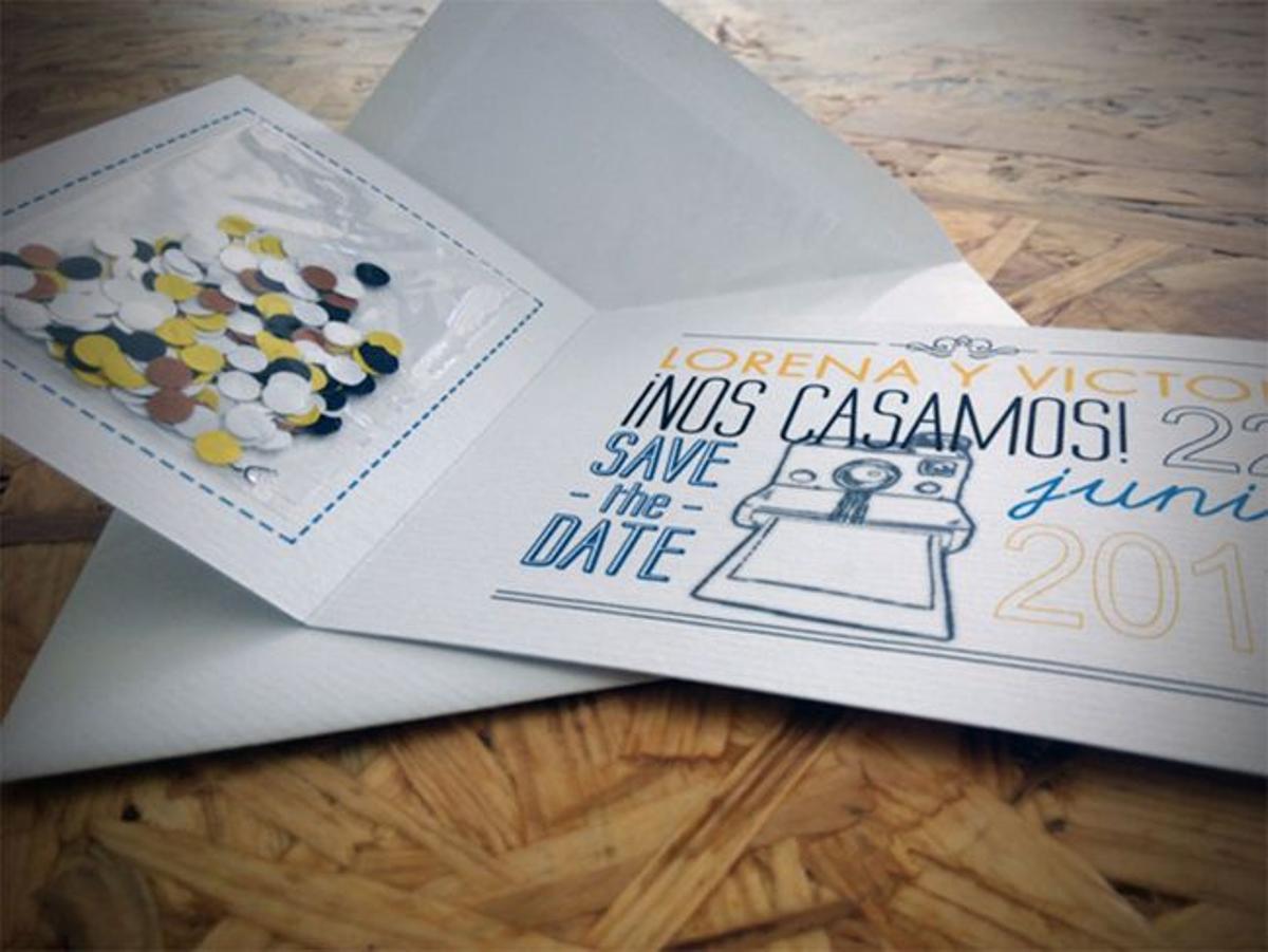 Invitaciones de boda: con confeti
