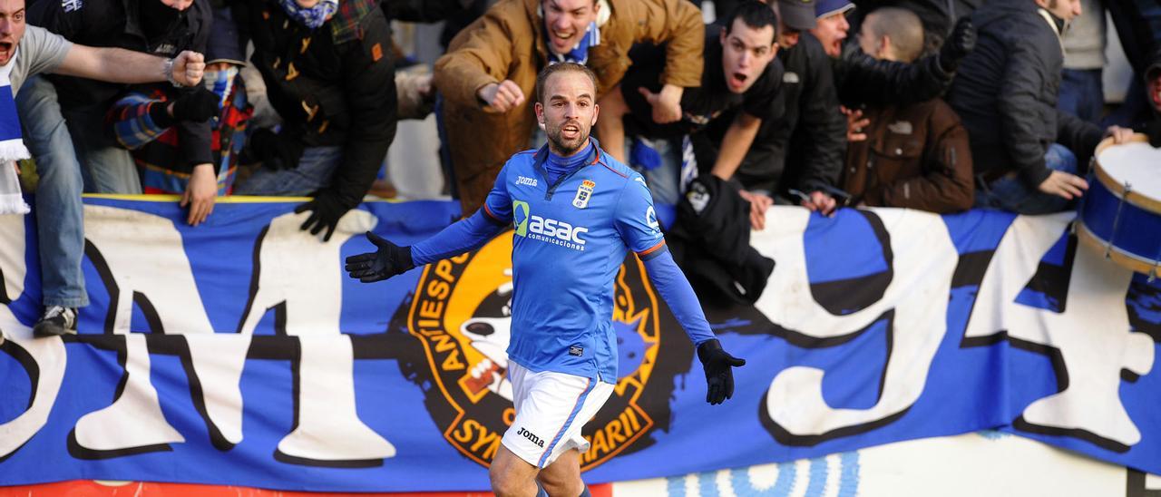 Sergio García, durante su etapa como jugador del Oviedo