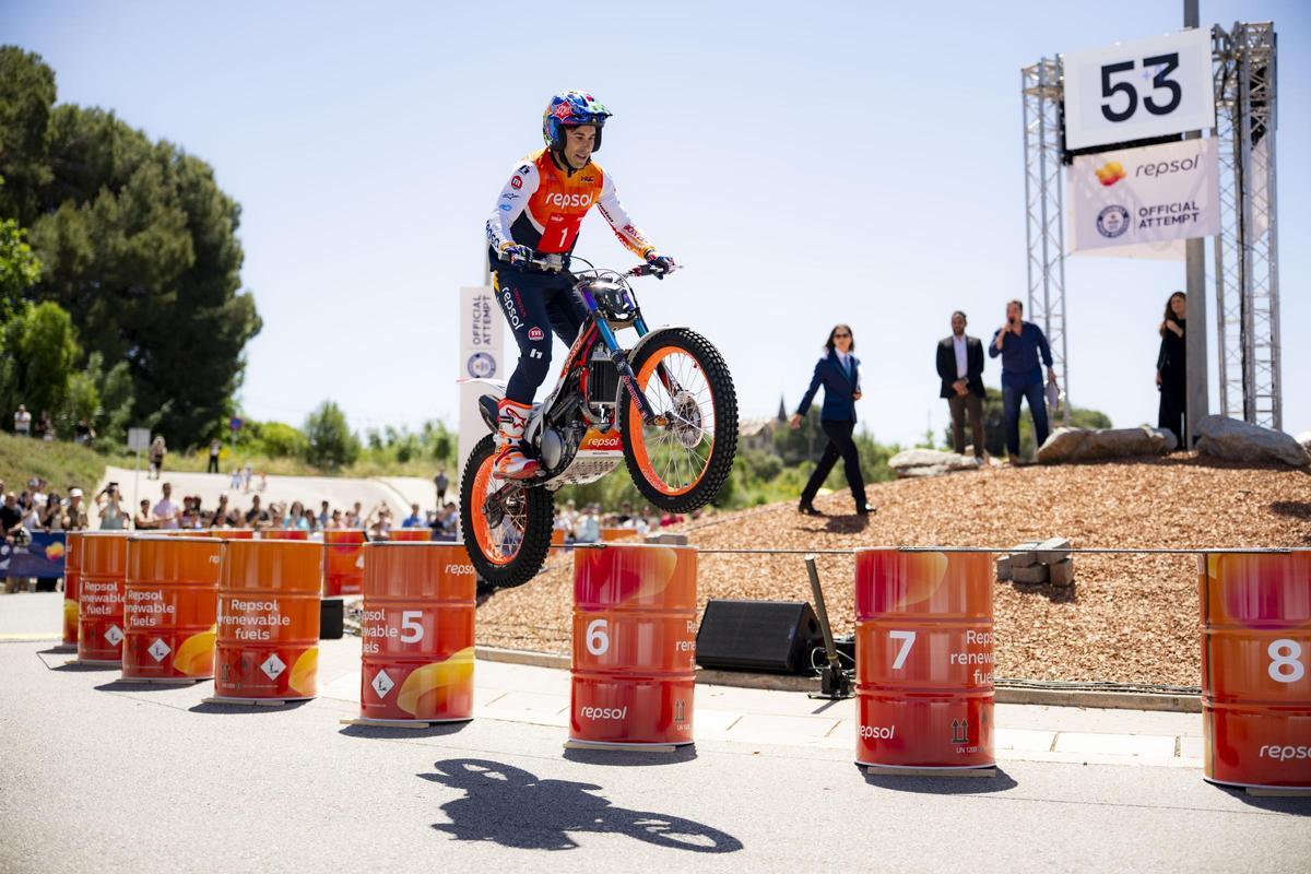 Toni Bou, durante el récord