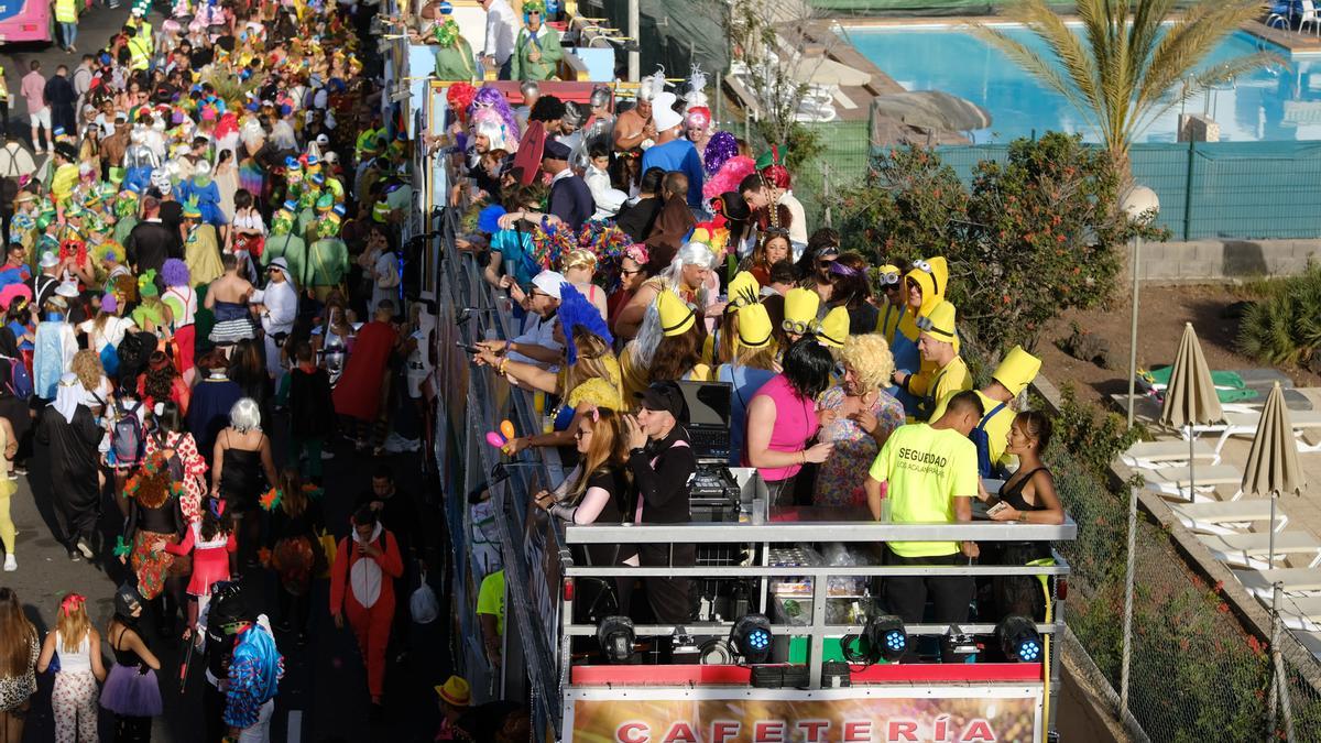 Imagen de archivo de la cabalgata del Carnaval de Maspalomas en 2019.