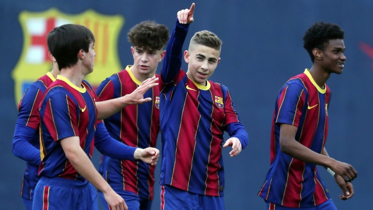 Fermín López celebró muchos goles en la cantera aprovechando al máximo sus minutos