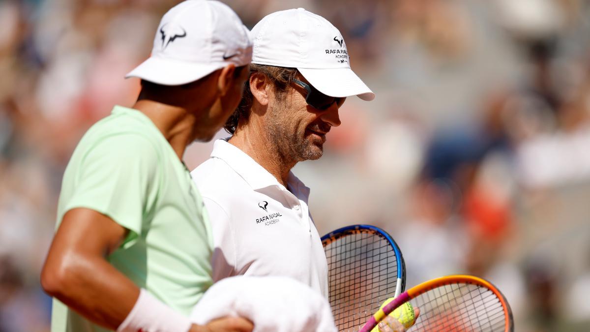 Carlos Moyá, junto a su pupilo Rafa Nadal