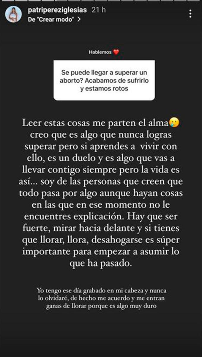 Patricia Pérez ('La isla de las tentaciones') habla de su aborto