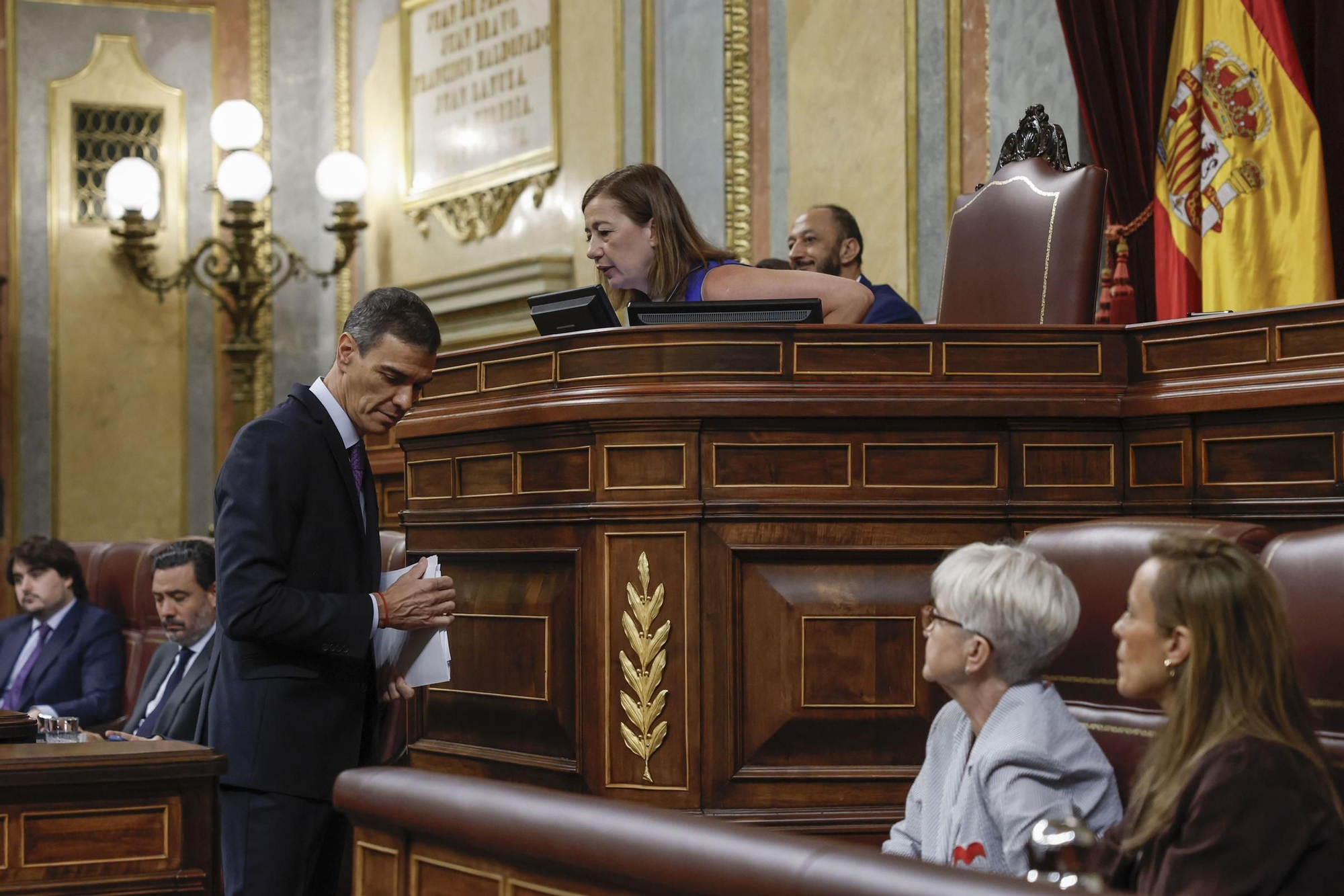 Francina Armengol preside la sesión del Congreso en la que ha comparecido Pedro Sánchez