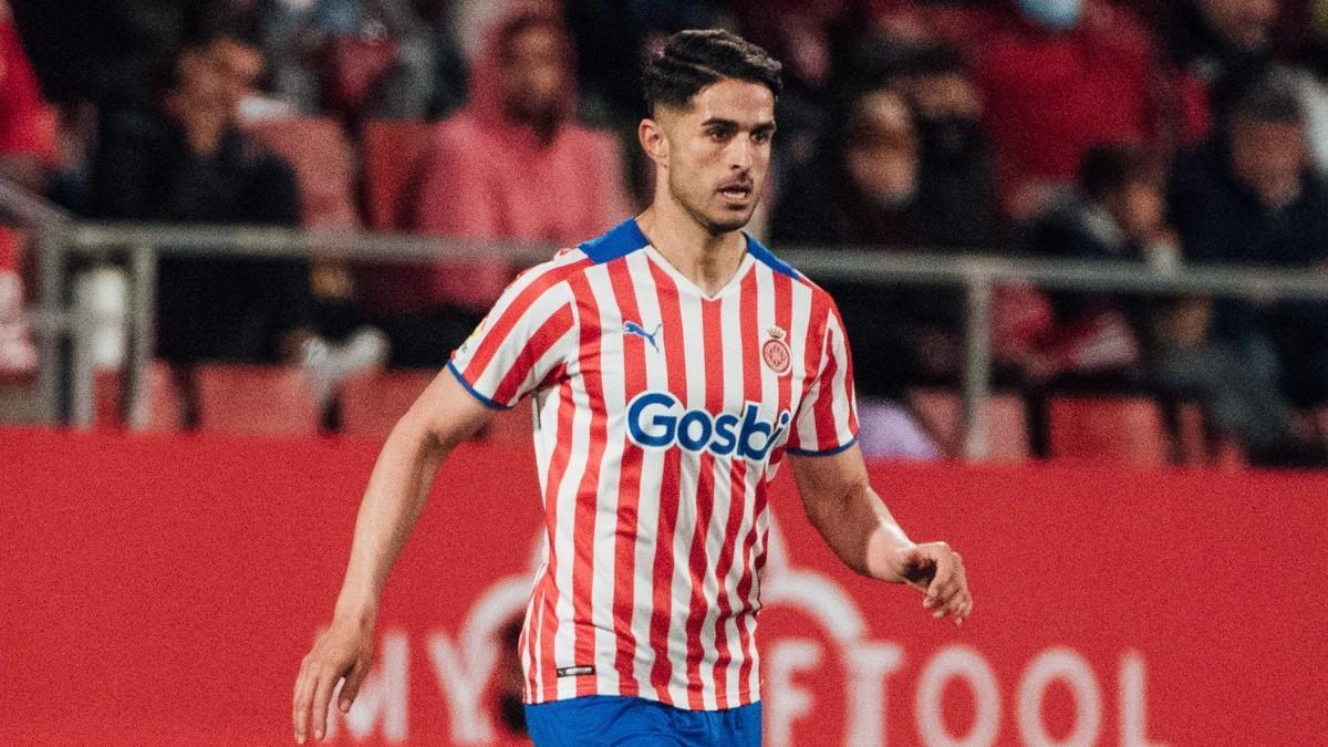 Juanpe, durante un partido con el Girona