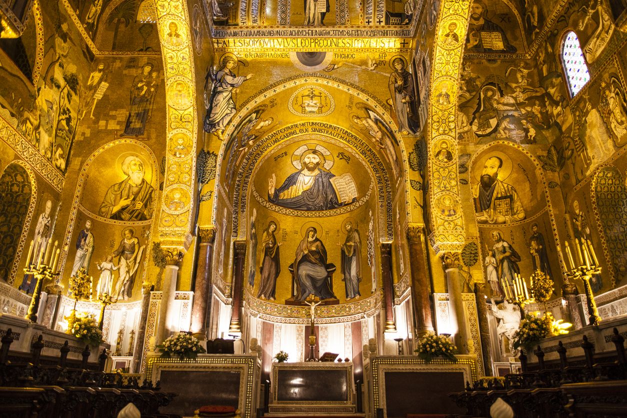 Interior de la Capella Palatina, Palazzo dei Normanni en Palermo