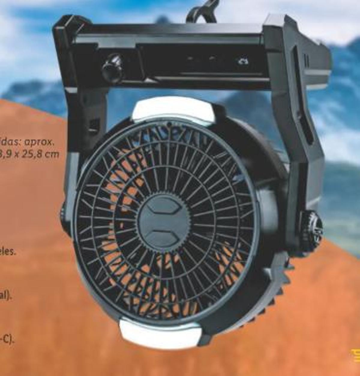 Ventilador recargable.