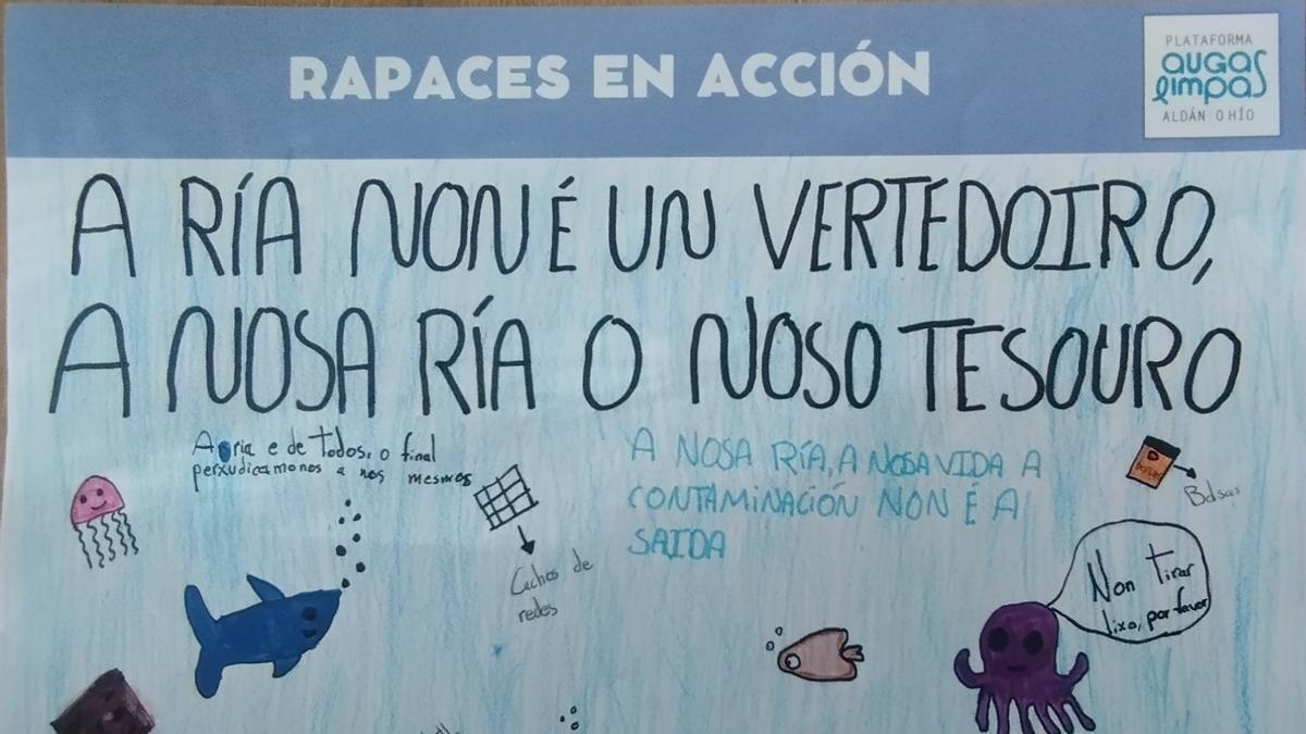 "Rapaces en acción" sobre la contaminación de la ría de Aldán