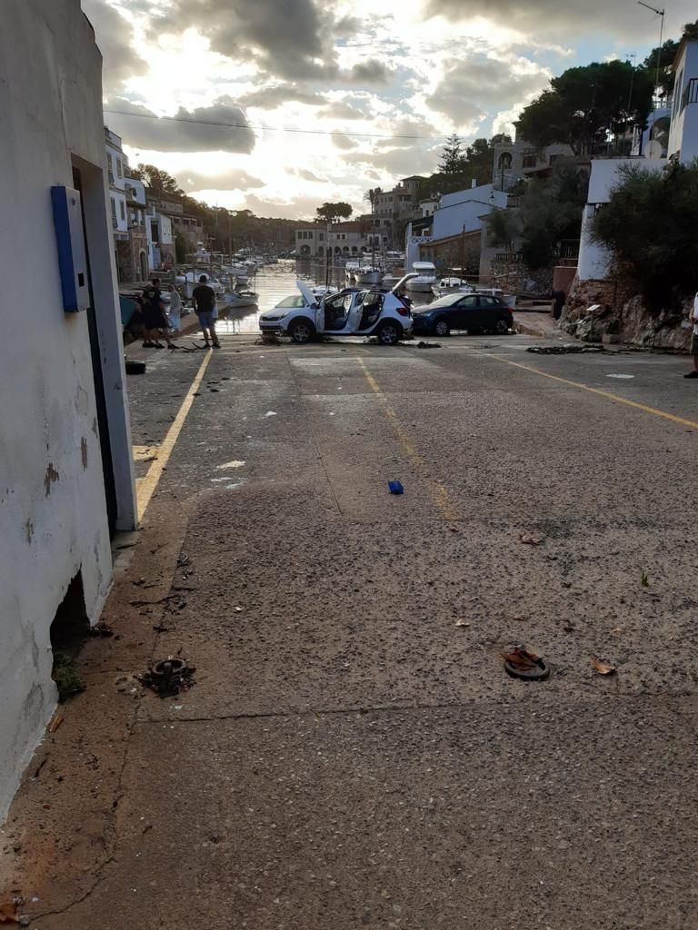 Las tormentas descargan 163 litros en Cala Figuera y provocan inundaciones y numerosos desperfectos