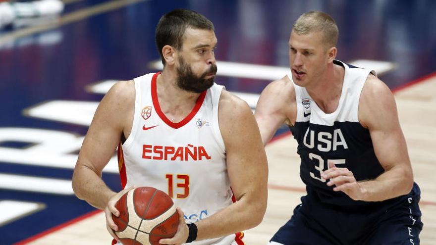 Marc Gasol durante el partido ante Estados Unidos.