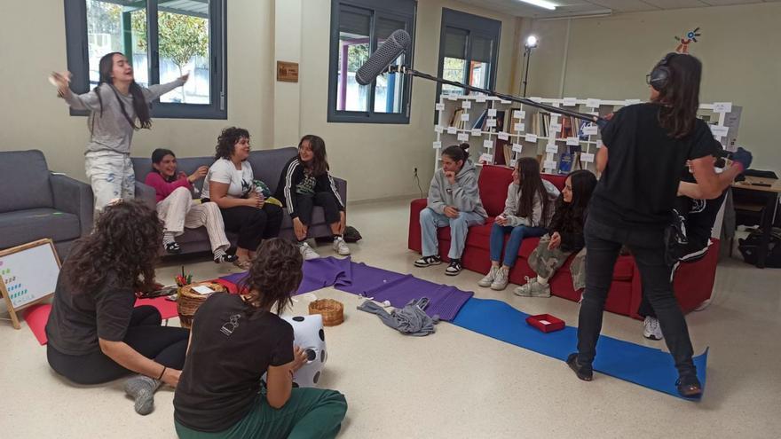 Gravacion do documental no
instituto Marco do Camballón.