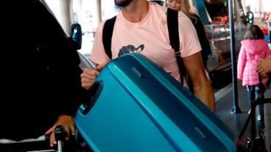 Juanfran Torres a su llegada al aeropuerto de Sao Paulo.