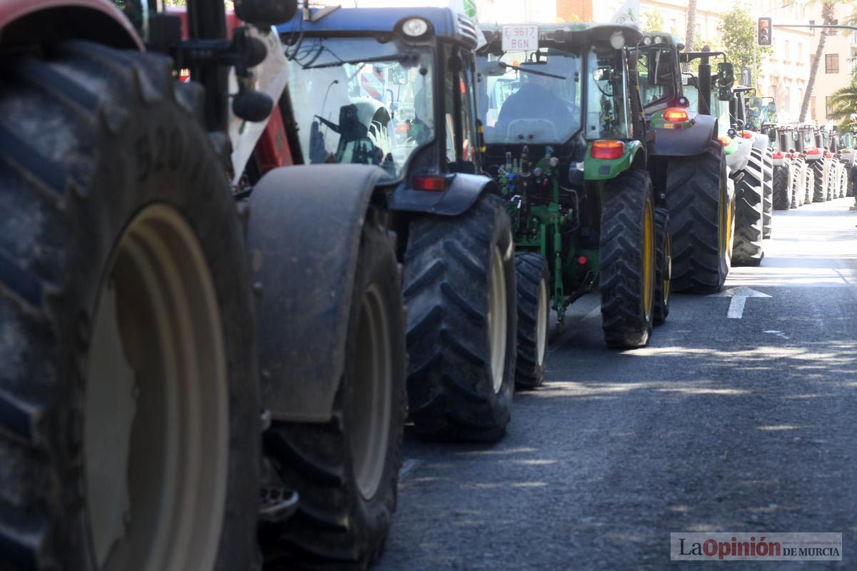 Miles de agricultores y ganaderos toman las calles de Murcia