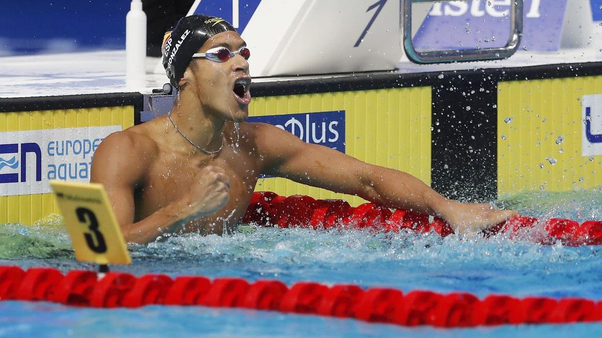 El nadador mallorquín Hugo González, durante su participación en el Mundial.