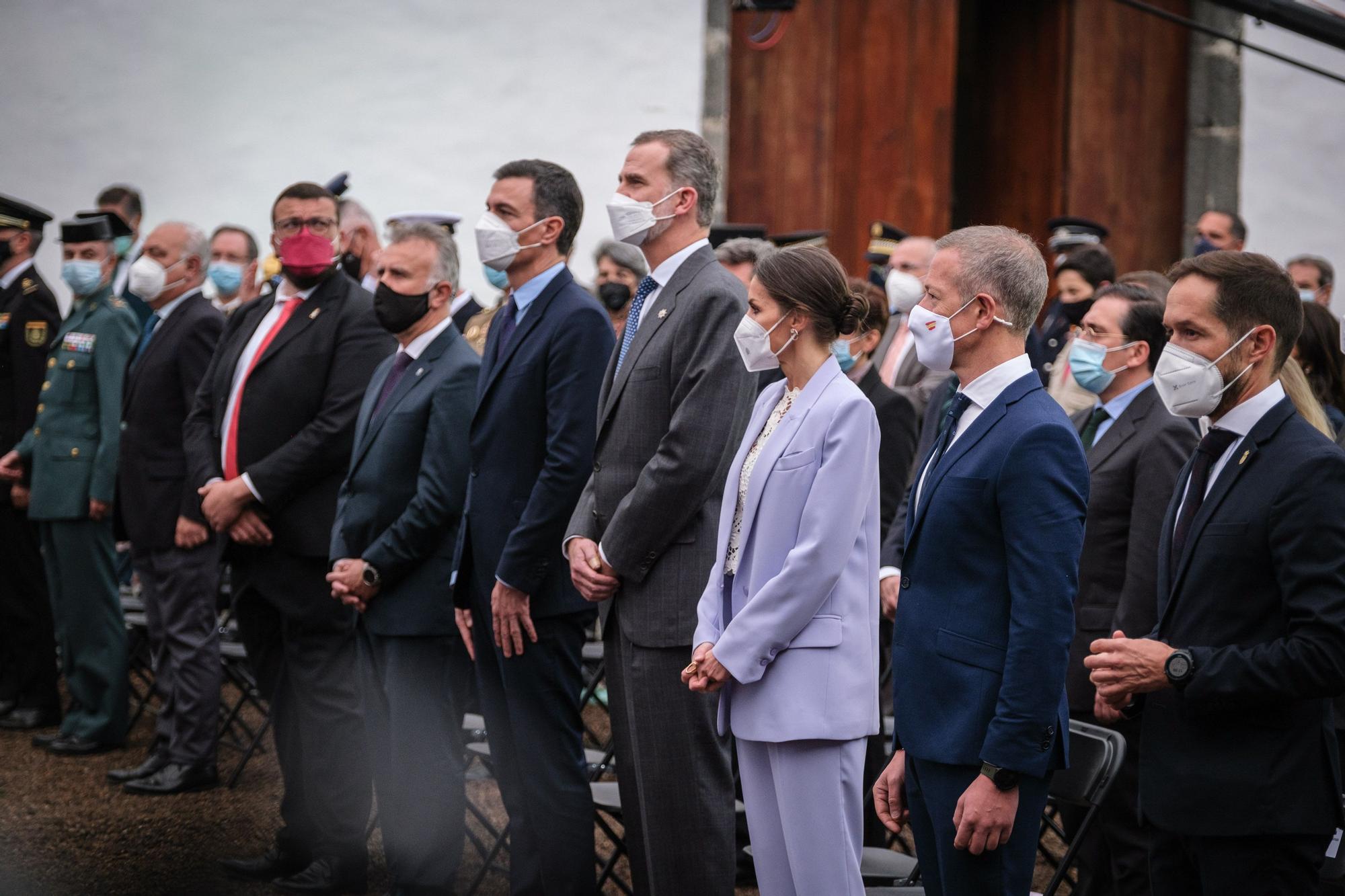 Visita del Rey y los presidentes de las comunidades a La Palma al acto de homenaje a los palmeros