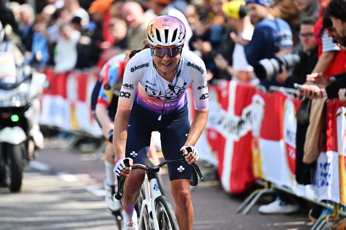 Paula Blasi, en fuga, en la Amstel Gold Race.