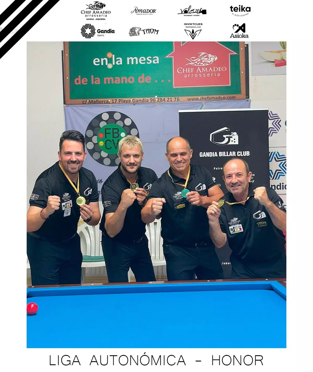 Fin de temporada de oro y plata del Chef Amadeo Gandia Billar