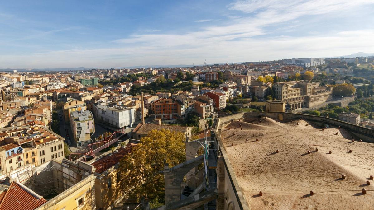 Vista de Manresa des del campanar de la Seu