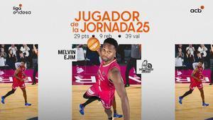 Elvin Ejim recibió el reconocimiento de la Liga Endesa por su extraordinaria actuación ante La Laguna Tenerife