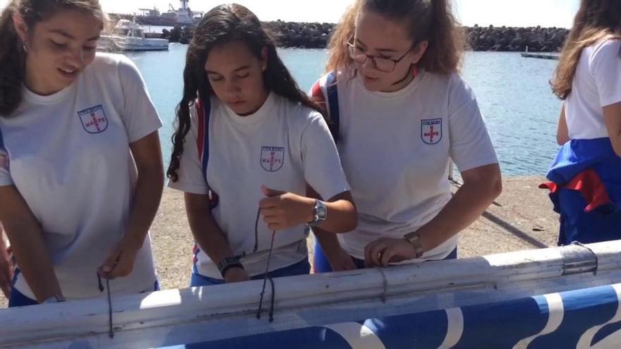 Alumnos del Marpe en una actividad de Vela Latina Canaria