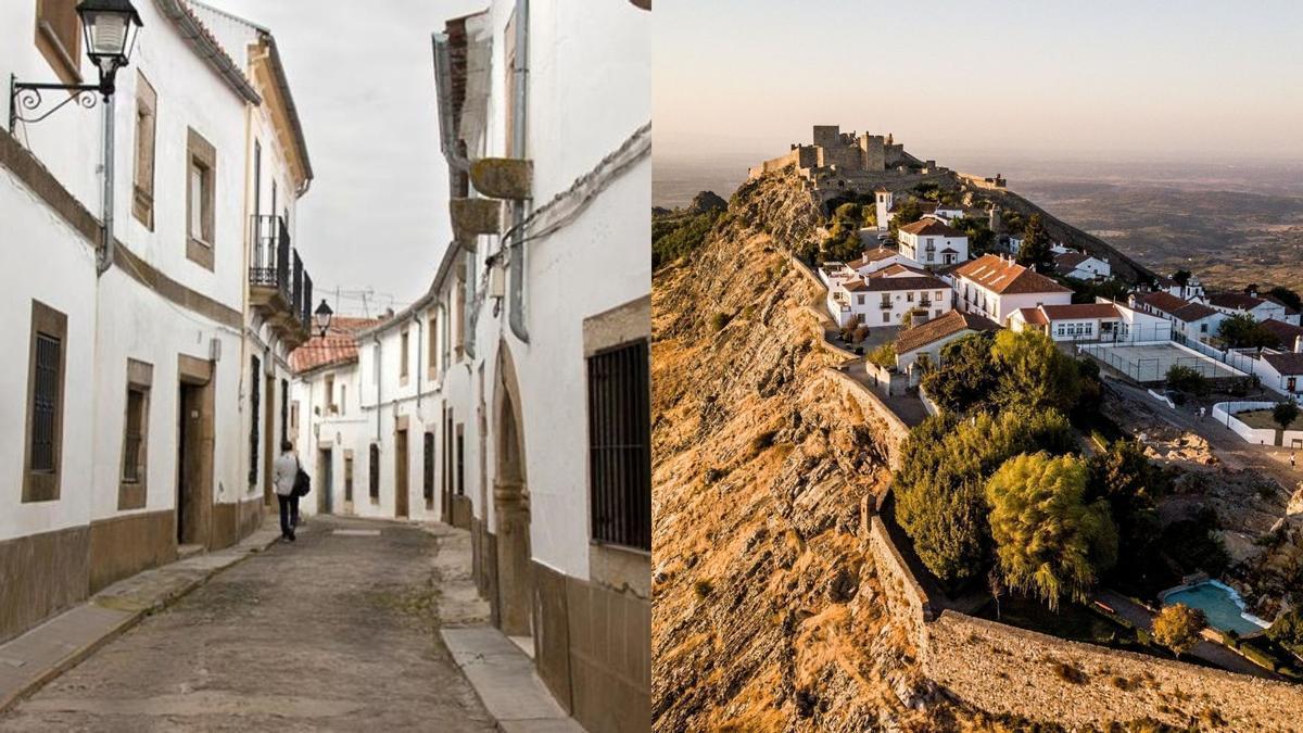 A la izquierda, Valencia de Alcántara, y a la derecha, Marvao.
