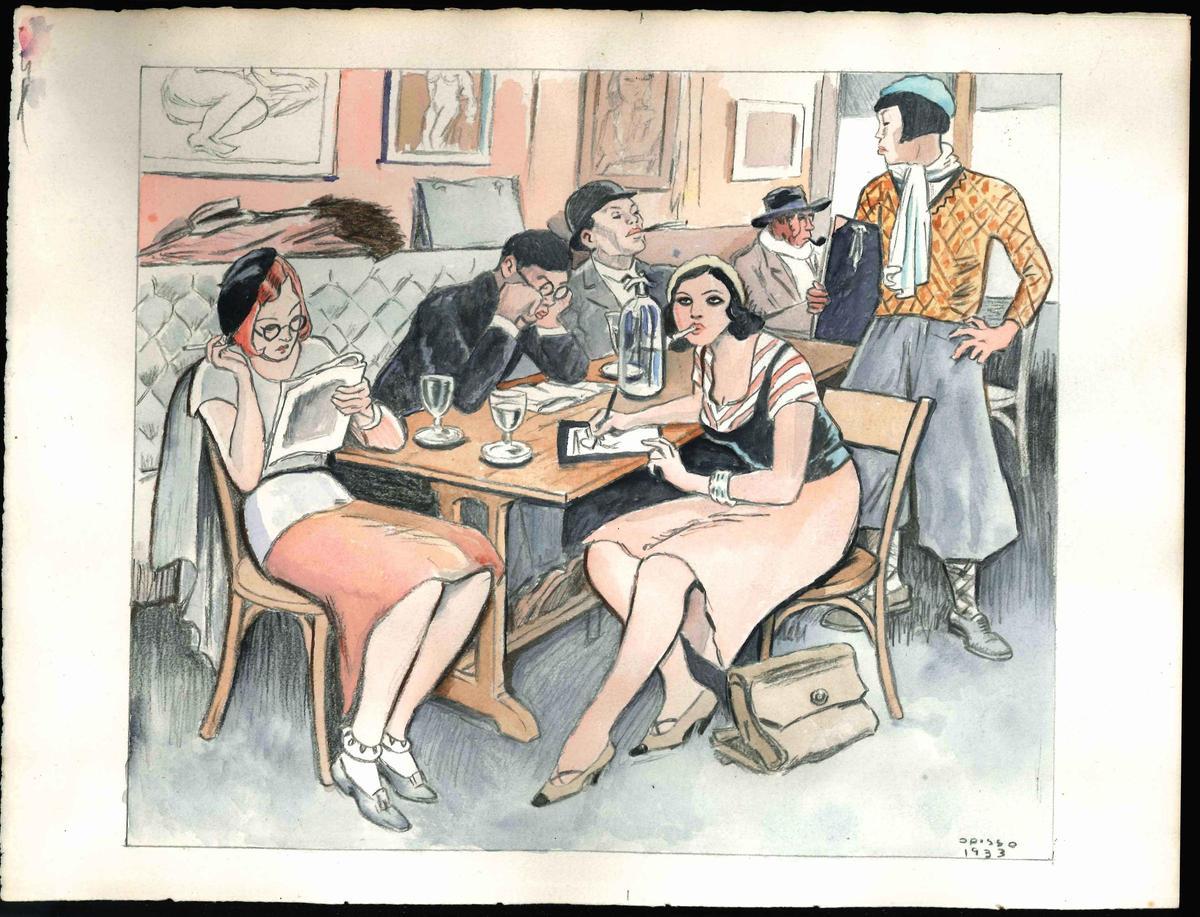 Un dibujo de Opisso, de la colección del Hotel Astoria.