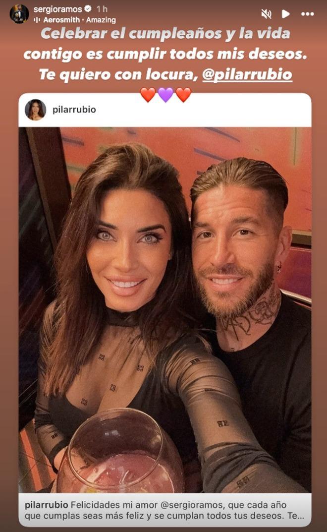 Pilar Rubio y Sergio Ramos en Instagram