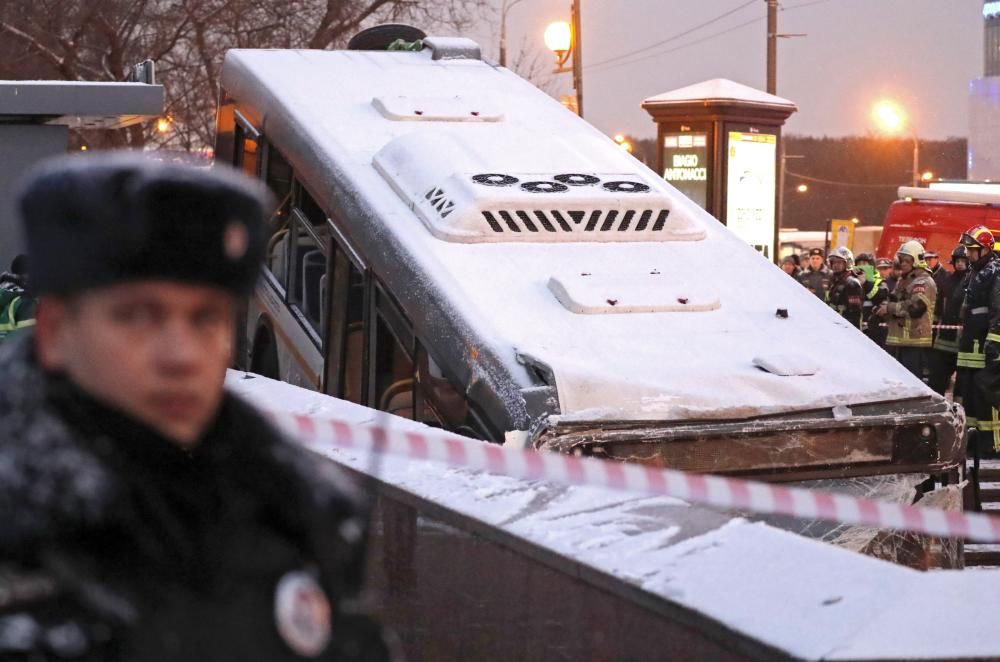 Atropello múltiple mortal de un autobús en Moscú