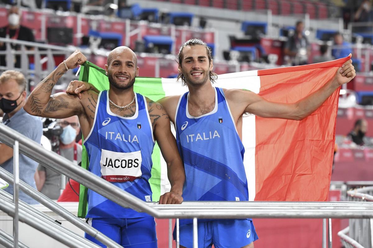 Jacobs y Tamberi, tras lograr sus dos oros