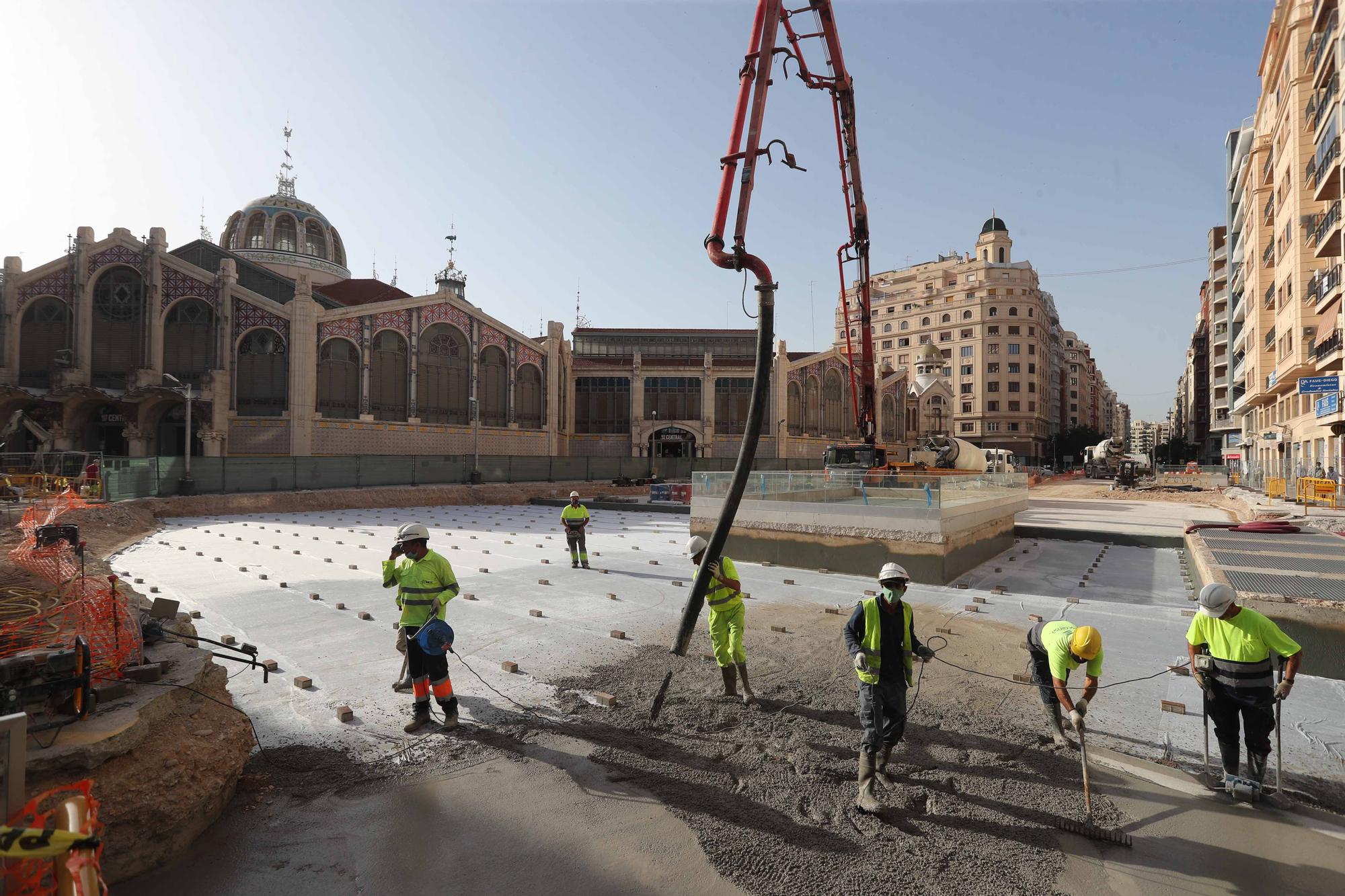 Avanzan las obras en el entorno del Mercado Central