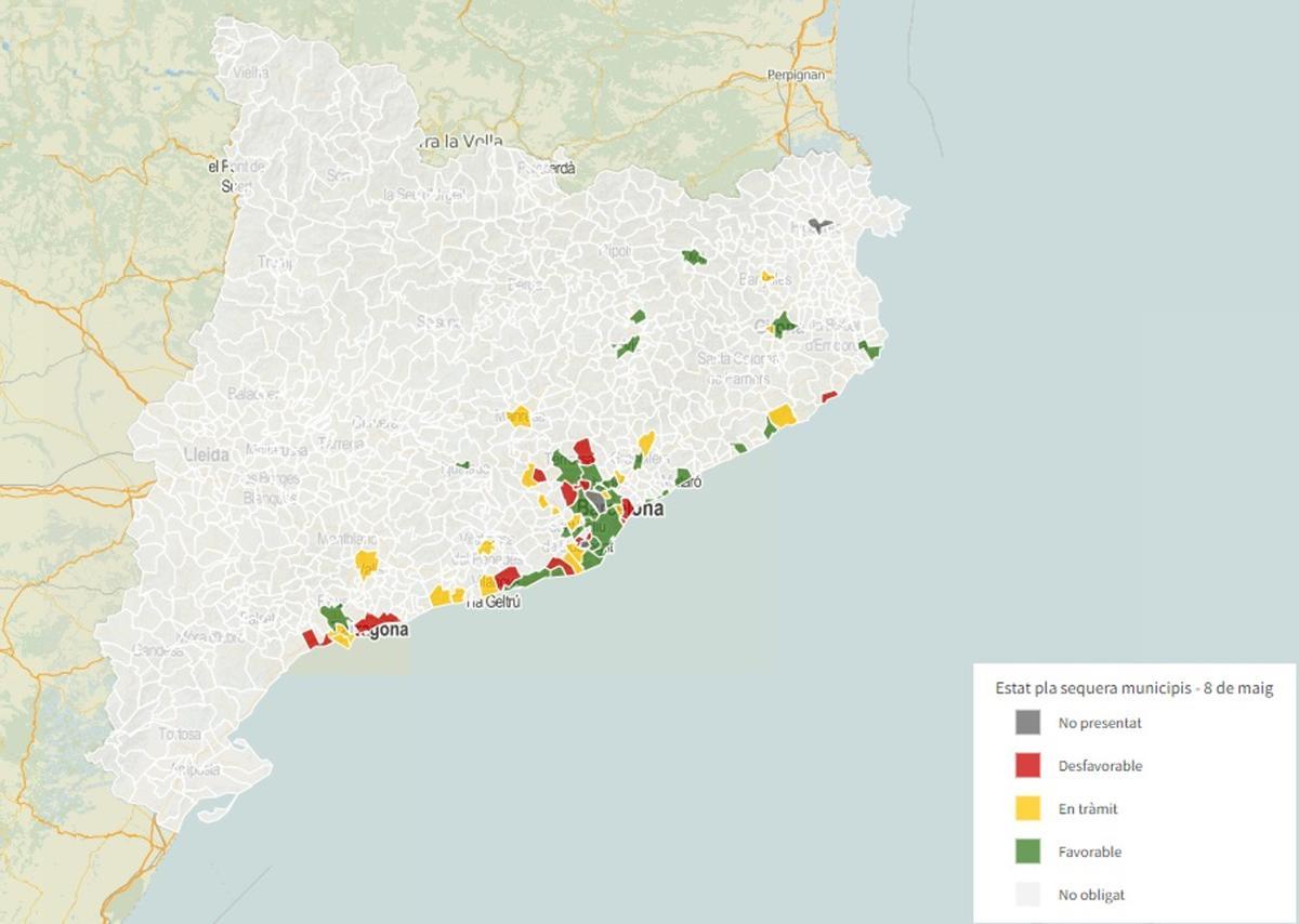 Mapa de los planes de sequía municipales.