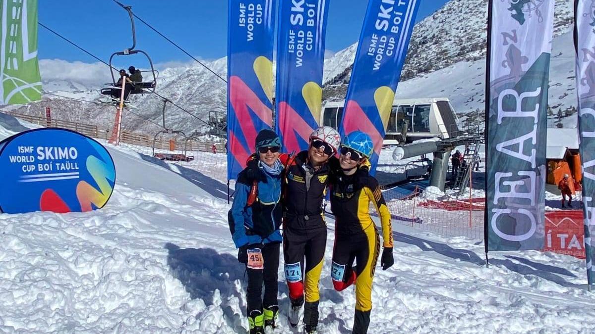 Los hermanos D’Asprer Tena posan durante el Campeonato de España en Boí.