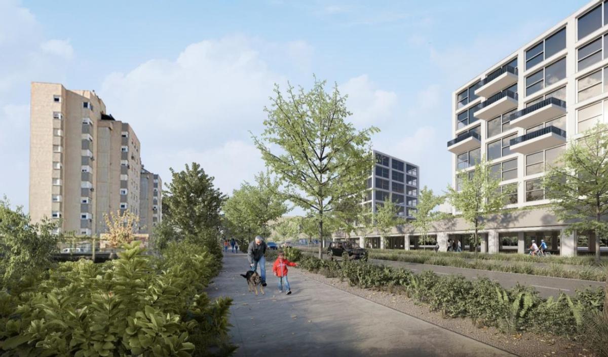 Recreación del futuro proyecto urbanístico en las Lomas de Garbinet.