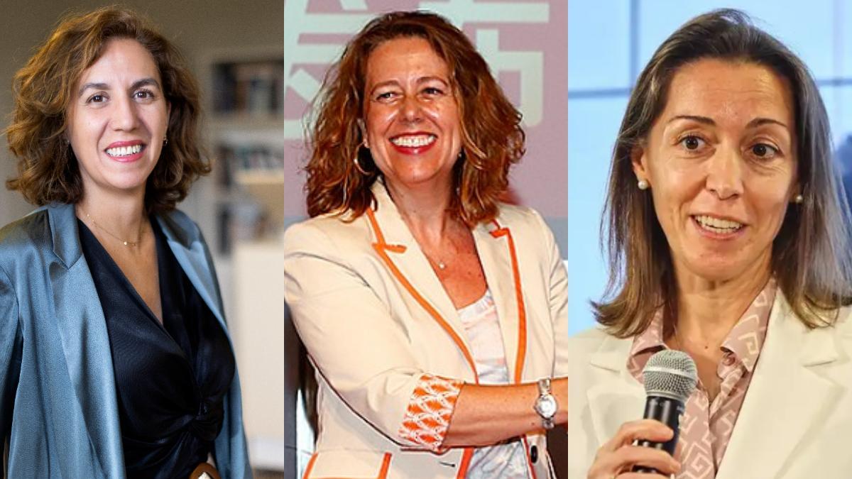 Irene Lozano, la expresidenta del CSD; Ana Muñoz, exvicepresidenta de la Federación; y Elvira Ándres, directora del gabinete de presidencia de la RFEF.