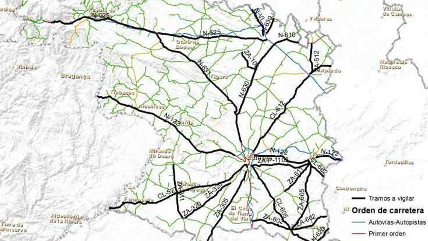 Mapa de vigilancia publicado por Tráfico