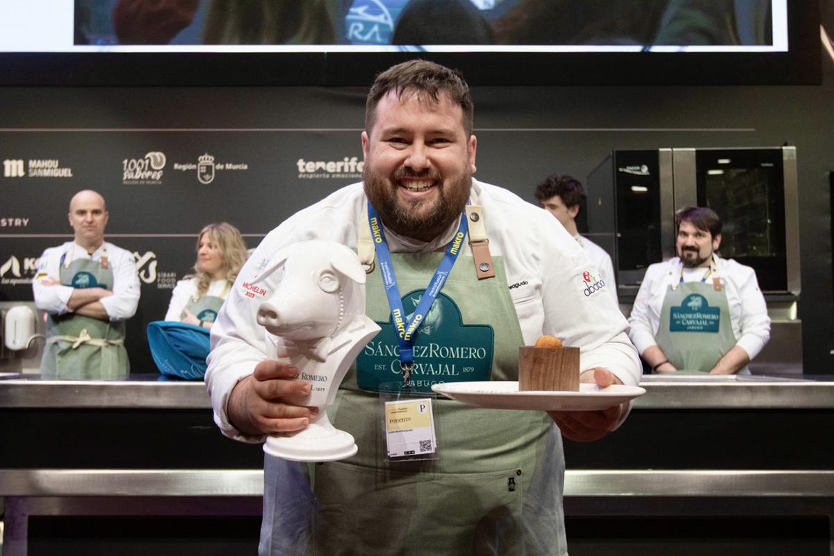 Juan Monteagudo (Ababol), tras ganar el premio a la mejor croqueta.