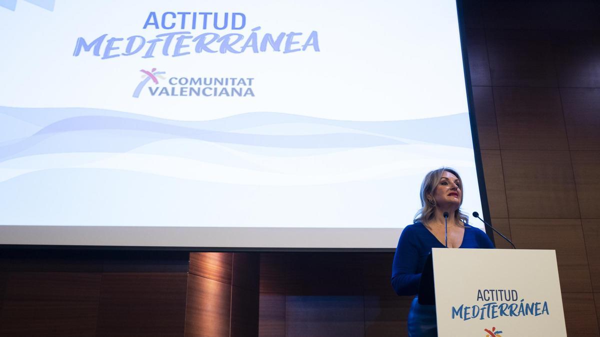 Montes, durante la presentación de la Comunitat Valenciana en Fitur 2024.