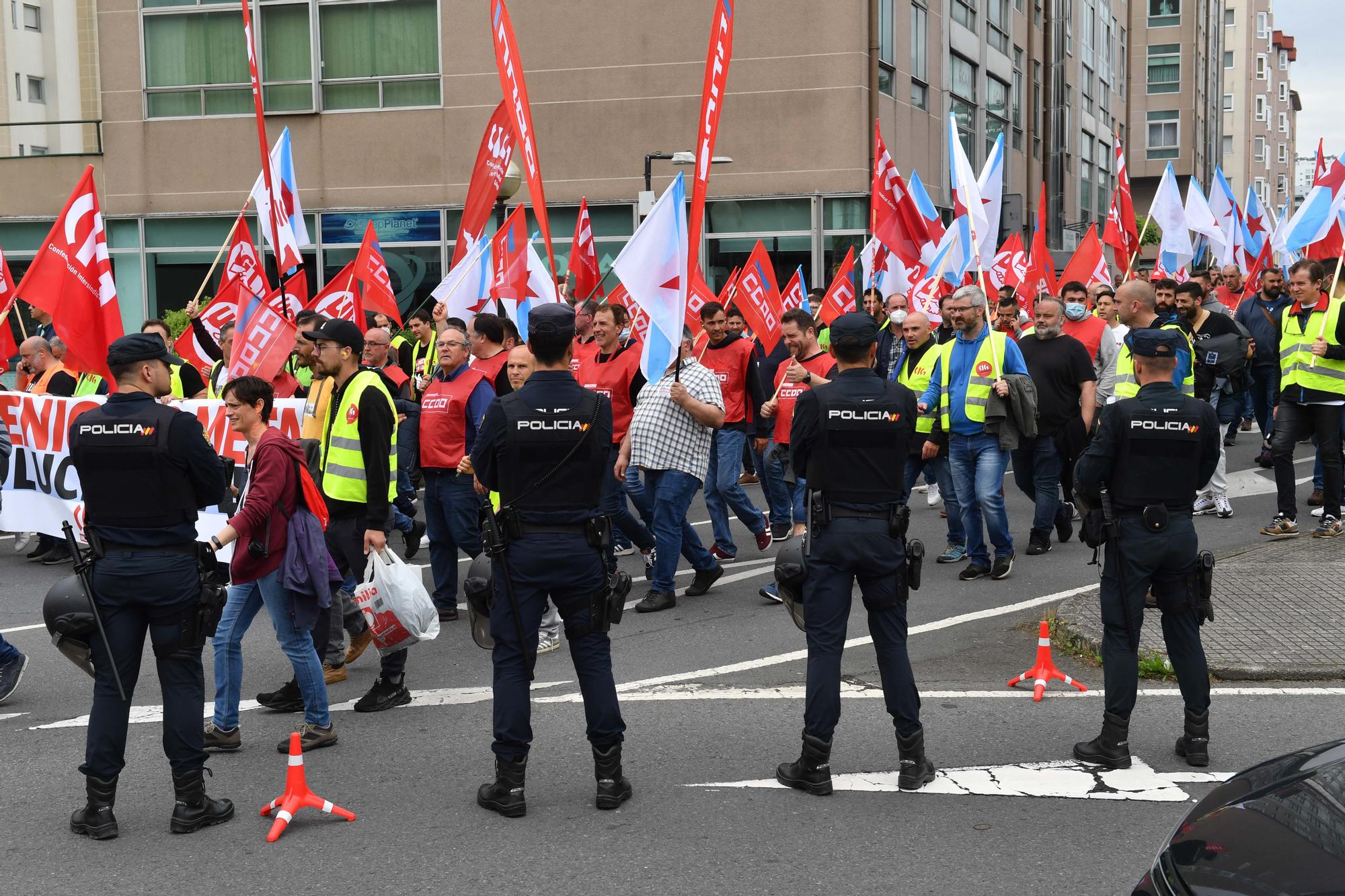 Manifestación de los trabajadores del metal en A Coruña