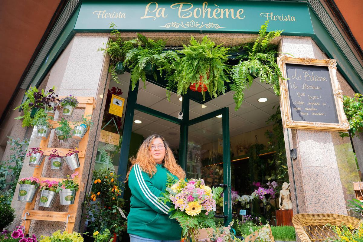 Zoila Martínez, en Floristería La Bohème, en Vigo
