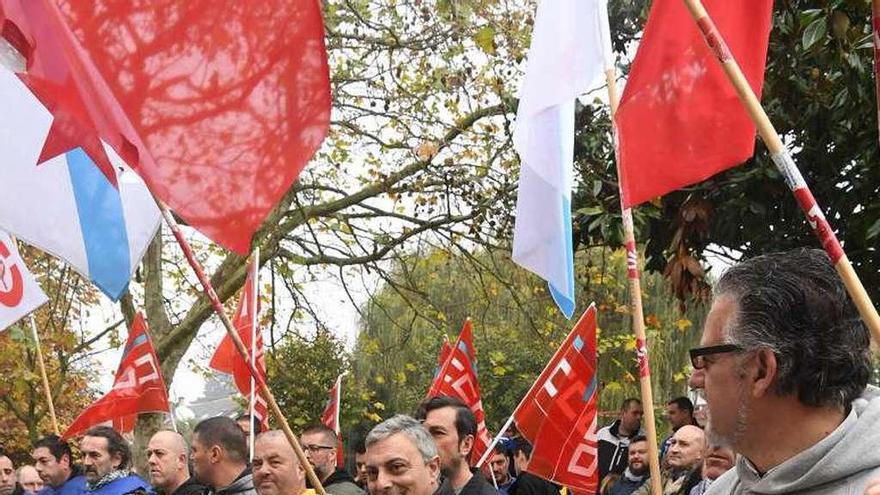 Un momento de la protesta del jueves de personal de Segur Ibérica.